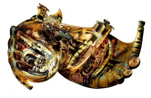 Eugen Novac. Lucrare de licență. 2008. „Muzica în timp”. Tehnică mixtă, procesare computerizată